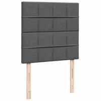 Boxspring met matras stof donkergrijs 90x190 cm - thumbnail