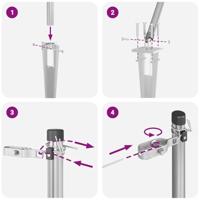 VidaXL Afrasteringspaal 7 pcs zilver staal - thumbnail