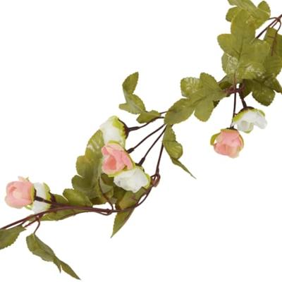 VidaXL Kerstslingers met bloemen 6 st 215 cm champagnekleurig VidaXL Kerstslingers met bloemen 6 st 215 cm champagnekleurig