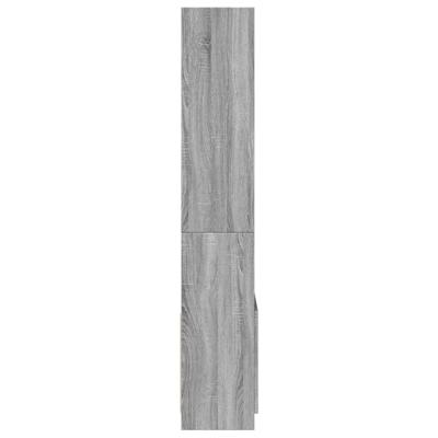 Hoge kast 92x33x180 cm bewerkt hout grijs sonoma eikenkleurig