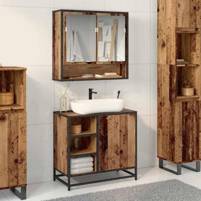 Badkamertenk te kast Oud hout 65 x 33 x 60 cm Bewerkt hout Badkamertenk te kast Oud hout 65 x 33 x 60 cm Bewerkt hout