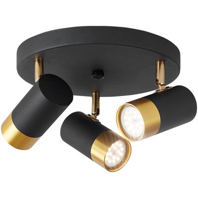 Kantelbare LED Plafondspot Zwart/Goud - 3-lichts GU10 Fitting