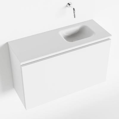MONDIAZ OLAN 80cm toiletmeubel talc. LEX wastafel talc rechts geen kraangat MONDIAZ OLAN 80cm toiletmeubel talc. LEX wastafel talc rechts geen kraangat