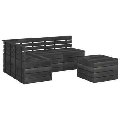vidaXL 5-delige Loungeset pallet massief grenenhout donkergrijs vidaXL 5-delige Loungeset pallet massief grenenhout donkergrijs