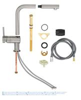 Grohe Minta Keukenkraan Met L Uitloop En Uittrekbare Mousseur RVS-Look - thumbnail