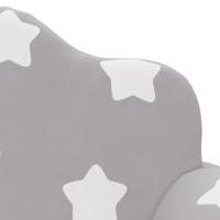 Kinderslaapbank 2-zits met sterren zacht pluche lichtgrijs - thumbnail