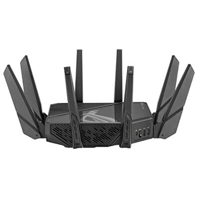 ASUS ROG Rapture GT-AXE16000 Quad-band WiFi 6E Extendable Gaming Router, 6GHz Band, 2.5G Port, Triple-level Game Acceleration, levenslange gratis netwerkbeveiliging, 4G / 5G Router vervanger