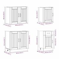 7-delige Keukenkastenset Lucca bewerkt hout glanzend wit - thumbnail