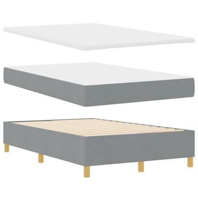 Boxspring bed met matras Lichtgrijs 120 x 190 cm Stof