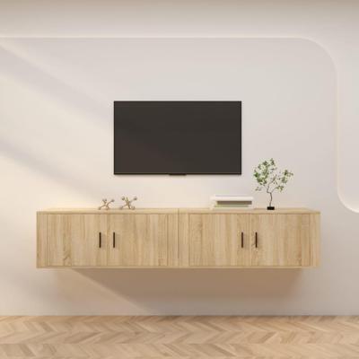 Tv-wandmeubels 2 st 100x34,5x40 cm sonoma eikenkleurig