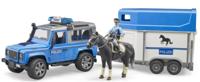 Bruder 02588 Politie Jeep met Paardentrailer + Paard en Figuur + Licht en Geluid - thumbnail