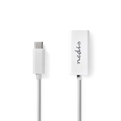 Nedis USB-netwerkadapter | 1000 Mbps | USB-C Male naar RJ45 Female | 0.2 m | 1 stuks - CCGB64950WT02 CCGB64950WT02