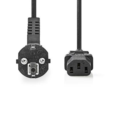 Nedis Stroomkabel | Type F (CEE 7/7) Male | IEC-320-C13 | Gehoekt | Recht | Vernikkeld | 3.00 m | Rond | PVC | Zwart | Label - CEGL10015BK30 Nedis Stroomkabel | Type F (CEE 7/7) Male | IEC-320-C13 | Gehoekt | Recht | Vernikkeld | 3.00 m | Rond | PVC | Zwart | Label - CEGL10015BK30
