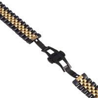 By Qubix - Stalen band - Zwart met goud - Compatible met Garmin Venu 2 / Garmin Venu 3 - Compatible Garmin bandje - Bandbreedte: 22mm - thumbnail