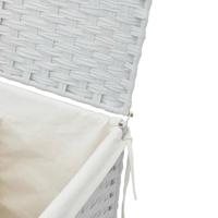 VidaXL Wasmand met deksel 46x33x60 cm poly rattan wit - thumbnail