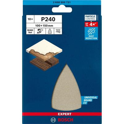 Bosch Accessoires Expert M480 schuurnet voor deltaschuurmachines 100 x 150 mm, K240 - 10 stuk(s) - 2608900731