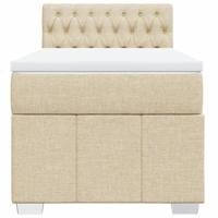 Boxspring met matras stof crèmekleurig 90x200 cm - thumbnail