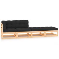 4-delige Loungeset massief grenenhout - thumbnail