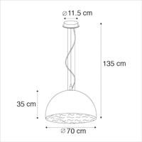 QAZQA Smart hanglamp zwart met goud 70 cm incl. Wifi A60 - Magna - thumbnail