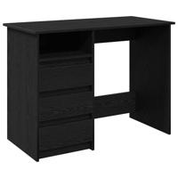 Bureau 102x50x75 cm bewerkt hout zwart - thumbnail