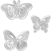 Creativ Company Stans- en embossing mallen, vlinders, afm 5x4,5+6,5x5+8x4,5 cm, 1 stuk - thumbnail