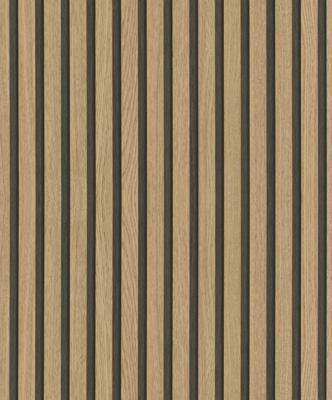 Noordwand Botanica Behang met houten lamellen 33960