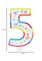 Grote kaars 5 jaar met houder - thumbnail