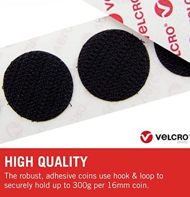 VELCRO® VEL-EC60228 Klittenband punten Om vast te plakken Haak- en lusdeel (Ø) 16 mm Zwart 16 paar