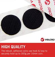 VELCRO® VEL-EC60228 Klittenband punten Om vast te plakken Haak- en lusdeel (Ø) 16 mm Zwart 16 paar - thumbnail