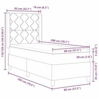 Boxspring bed met hoofdeinde Lichtgrijs 80 x 200 cm Fluweel - thumbnail