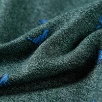 Kindertrui met hondenprint 104 gemleerd donkergroen - thumbnail