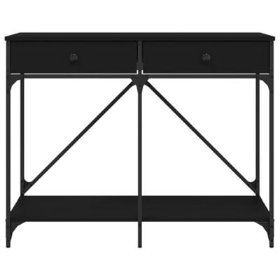 Wandtafel 100x39x78,5 cm bewerkt hout zwart Wandtafel 100x39x78,5 cm bewerkt hout zwart