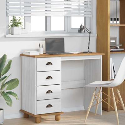 Bureau met lade ASKIM Wit 95 x 40 x 75 cm Massief grenenhout