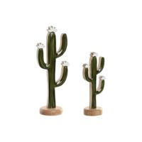 Decoratieve figuren Home ESPRIT Groen Cactus Traditioneel 15 x 8 x 35 cm - thumbnail