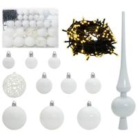Kerstbal Set met 150 LED 61 pcs Wit Kunststof - thumbnail