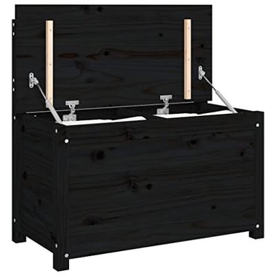 Bankje 80x41x77 cm massief grenenhout zwart
