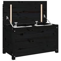 Bankje 80x41x77 cm massief grenenhout zwart - thumbnail
