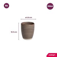 Cookinglife Bekers Delice Grijs 350 ml - 6 stuks - thumbnail
