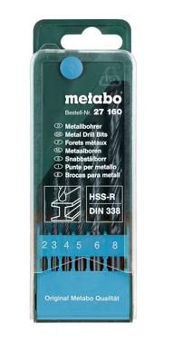 Metabo 627160000 Metaal-spiraalboor 6-delig 2 mm, 3 mm, 4 mm, 5 mm, 6 mm, 8 mm 6 stuk(s)