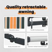 VidaXL Inklapbaar zonnescherm groen en geel 400 ×300 cm stof - thumbnail