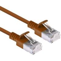 ACT DC7203 LSZH U/FTP CAT6A Datacenter Slimline Patchkabel Snagless | RJ45 Connectoren | Bruin | 3 meter - thumbnail