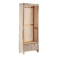 Kapstok Beige Hout Stof (31,5 x 58 x 168 cm) - thumbnail