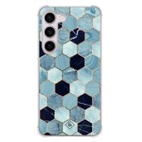 Samsung Galaxy S23 Plus shockproof hoesje - Blue cubes - thumbnail