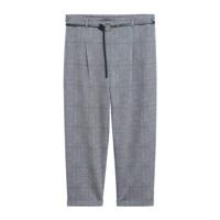 Violeta by Mango geruite slim fit pantalon grijs - thumbnail