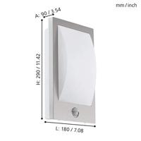 Eglo SchriklampVerres met bewegingsmelder - 97238 - thumbnail