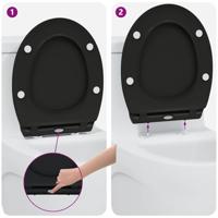 VidaXL Toiletzitting zwart 47 x 37,5 x 3,8 cm duroplast - thumbnail