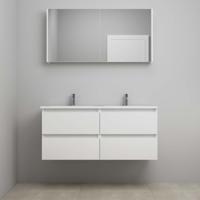 On-Line Badkamermeubelset - 120 cm - Voorgemonteerd - Acryl Wastafel - 2 Kraangaten - Spiegelkast - Hoogglans Wit - thumbnail