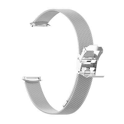 By Qubix - Compatible met Fitbit Luxe - Milanese bandje met klemsluiting - Zilver - Compatible fitbit bandje