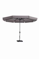 Parasol Syros 350cm met volant taupe - thumbnail