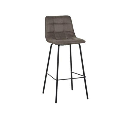 LABEL51 Barkruk 'Bistro' Micro Suede, kleur Taupe (zithoogte 78cm)